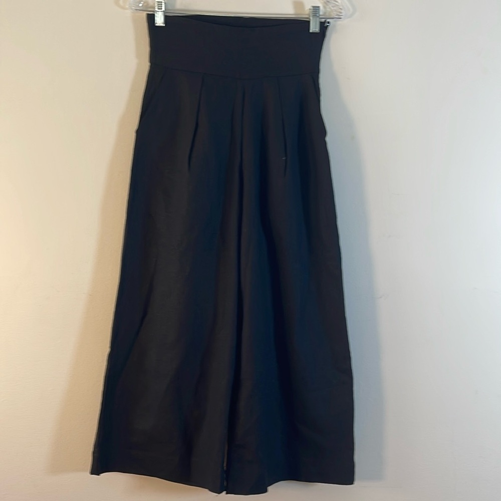 Wide Leg High-Waist Pants — Black